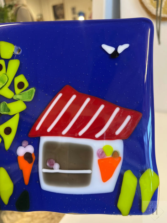 Vægophæng i glas - isboden Granlund glaskunst