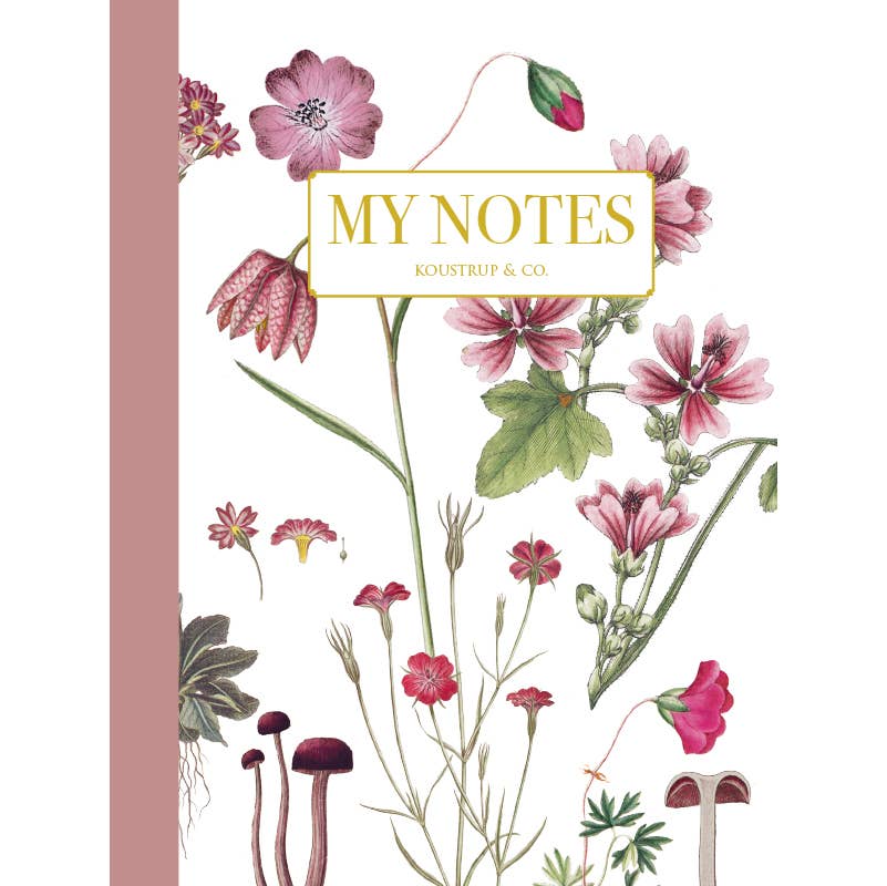 Roseblomstret - notesbog Koustrupco