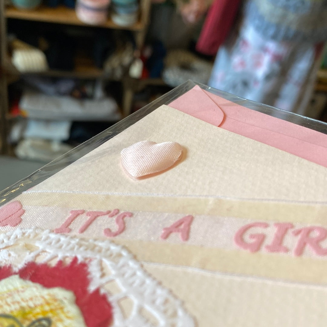 Kort til den lille ny - lyserød Helle Vang