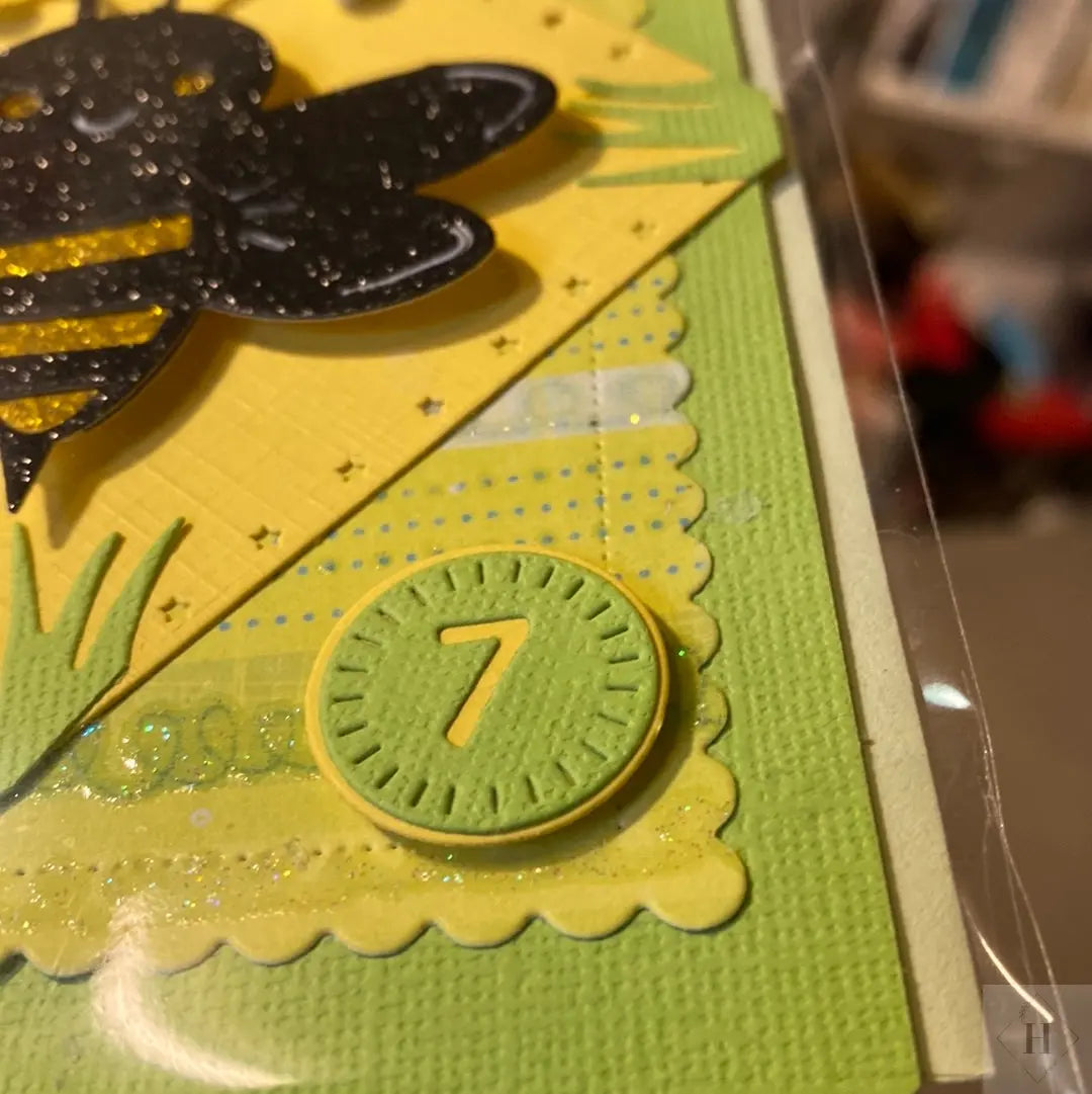 Fødselsdag 7 år - kort Helle Vang