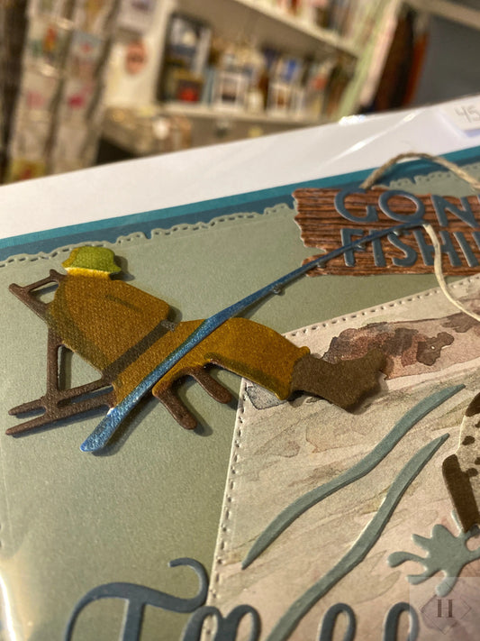 Fødselsdags kort - fisker Helle Vang