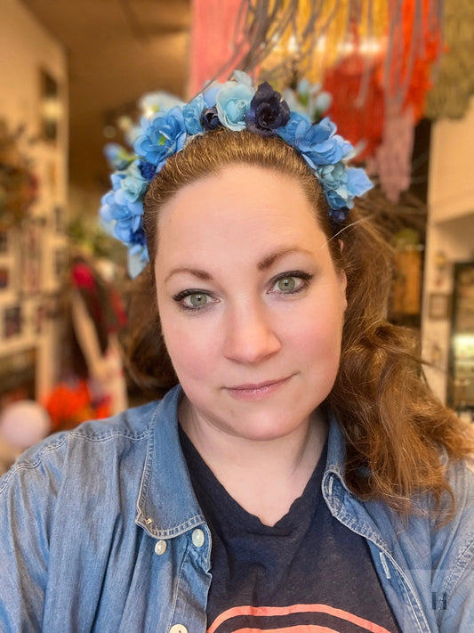 Blomsterkrone - blå Genfødt