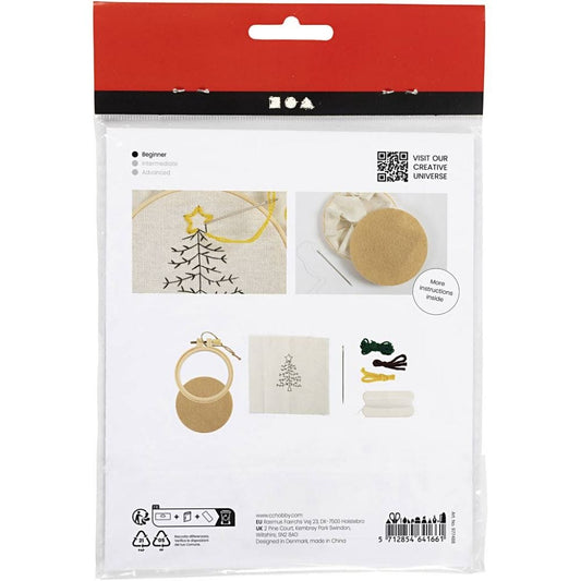 Mini krea sæt Jul - broderi grantræ Håndlavet af