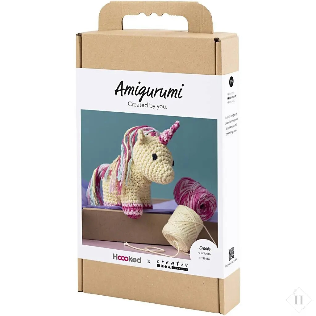 DIY kit - Amigurumi enhjørning Håndlavet af