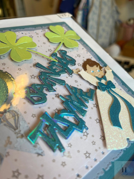 Kort til barnedåb - lyseblå Helle Vang