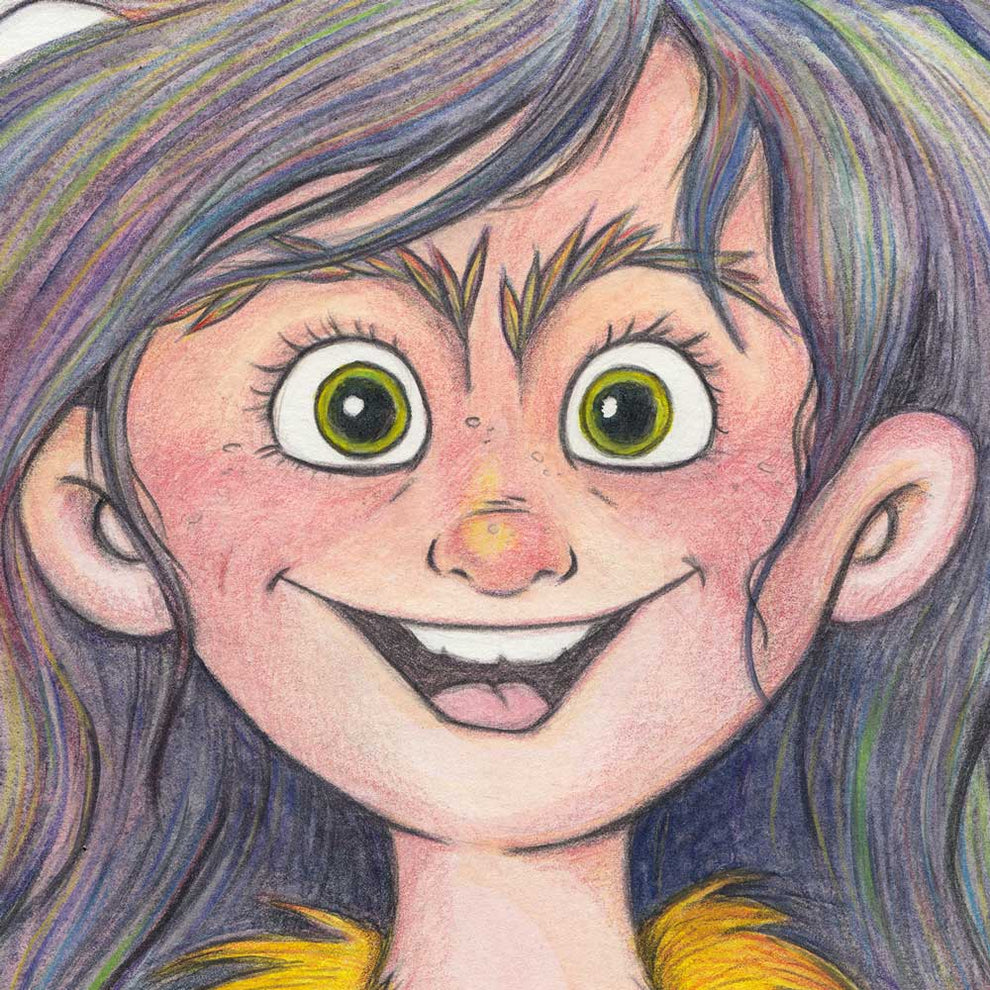 Kunstprint - Den Vilde Pige - illustration om mod Mette Vestergaard