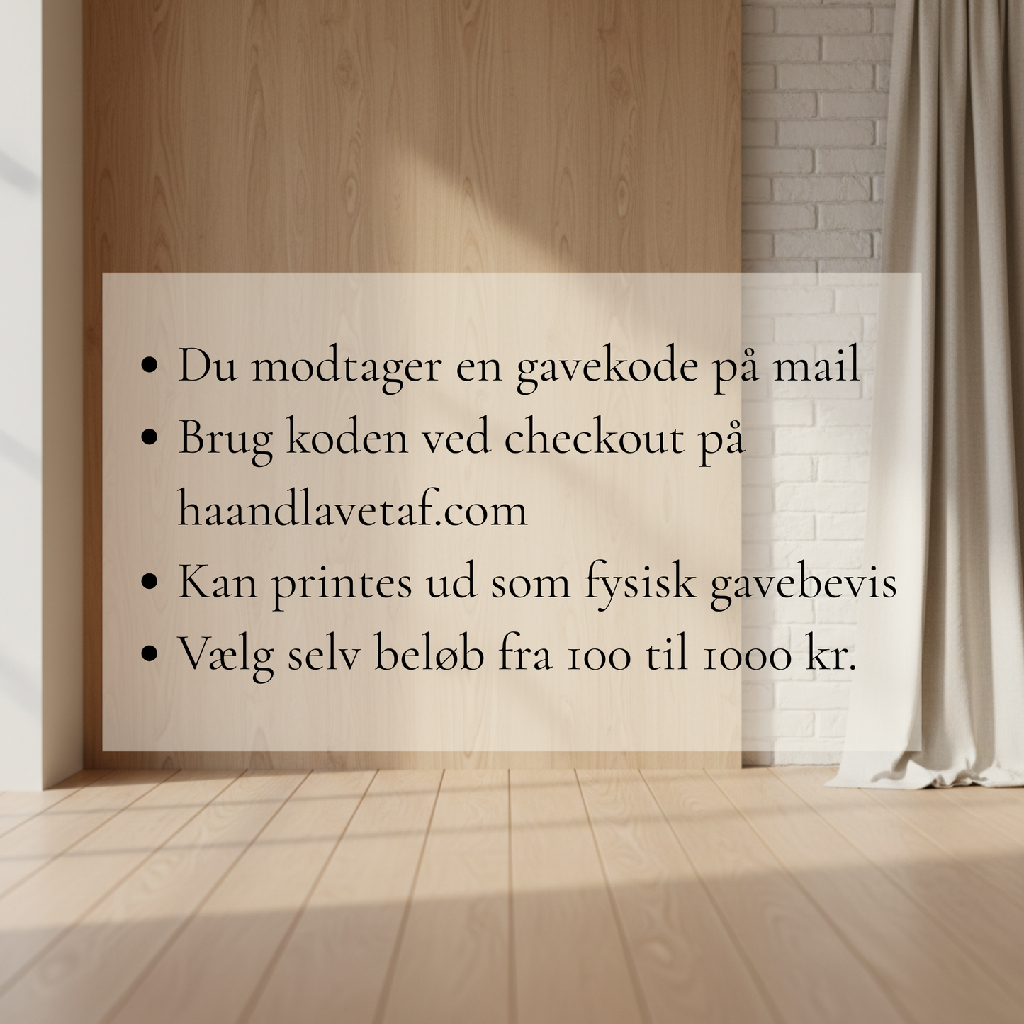Gavekort til Håndlavet af