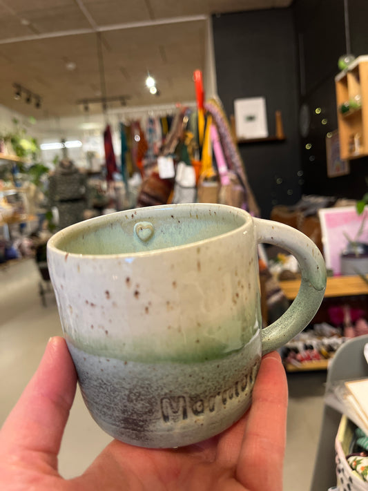 Krus med hank - Mormor (blågrøn)