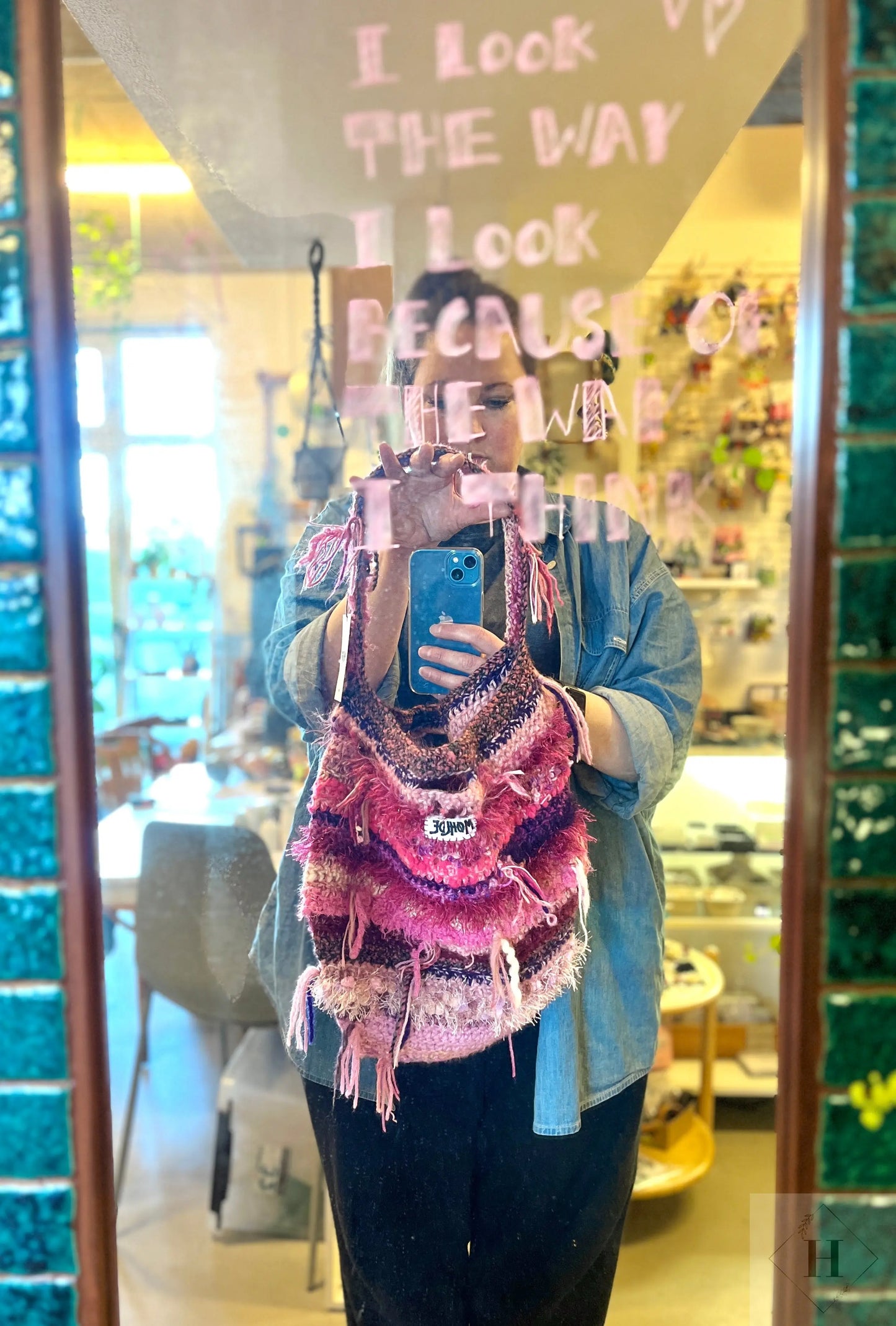 Hæklet totebag - pink Møhlde