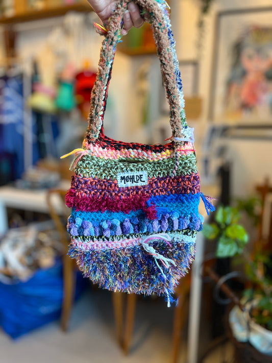 Hæklet mini totebag - Autumn bliss Møhlde