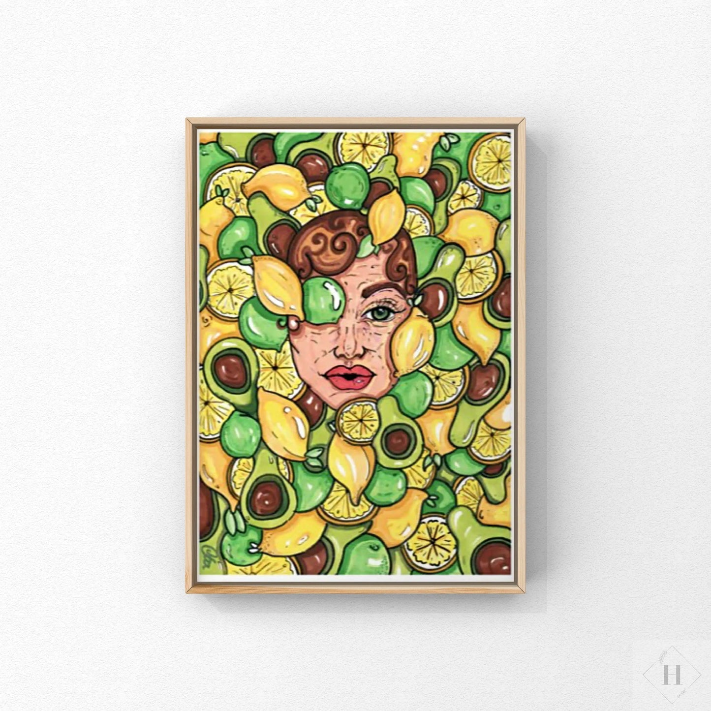 Kunstprint - Avocado Thoughts and Citrus Dreams Cats in Space Art