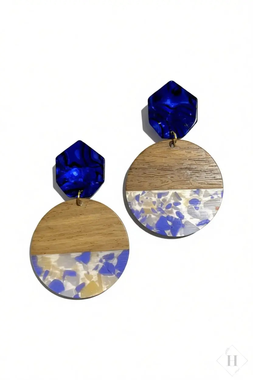 Statement ørering - violet/træ Winther Design