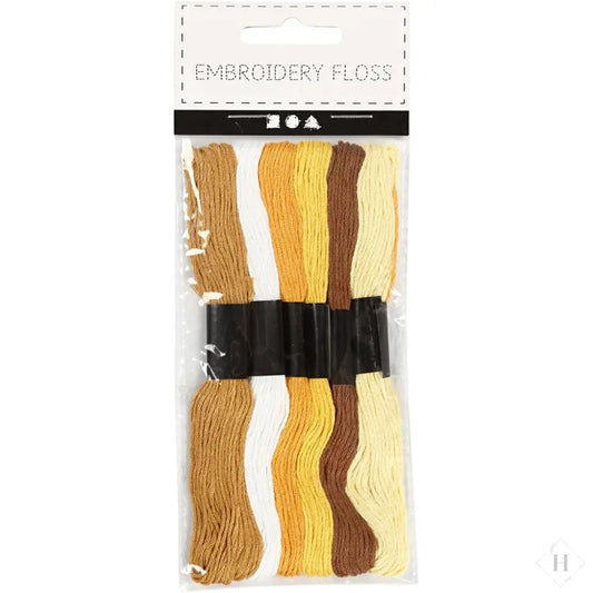 Broderi garn i gyldne nuancer Håndlavet af