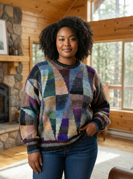 Strikket trøje i uld str L - XL