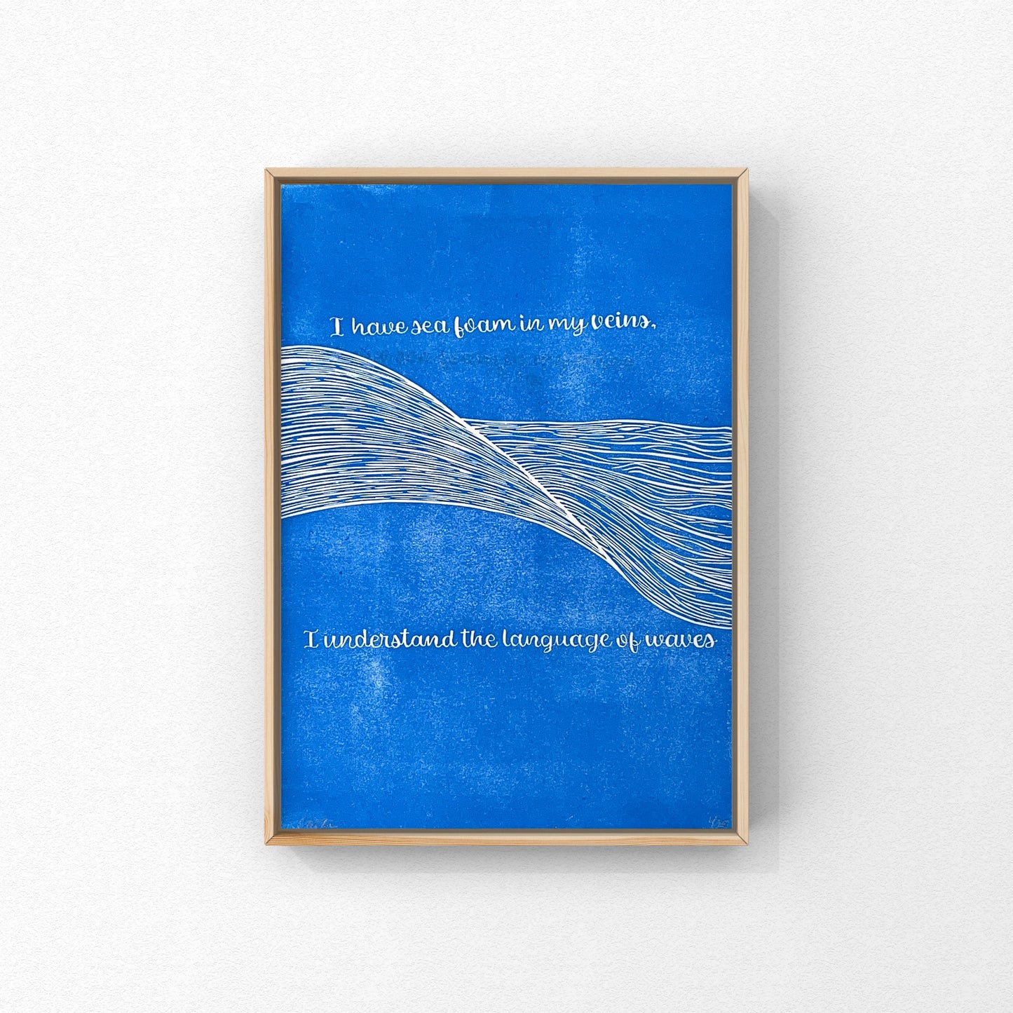 Language of Waves A4 linoleumstryk