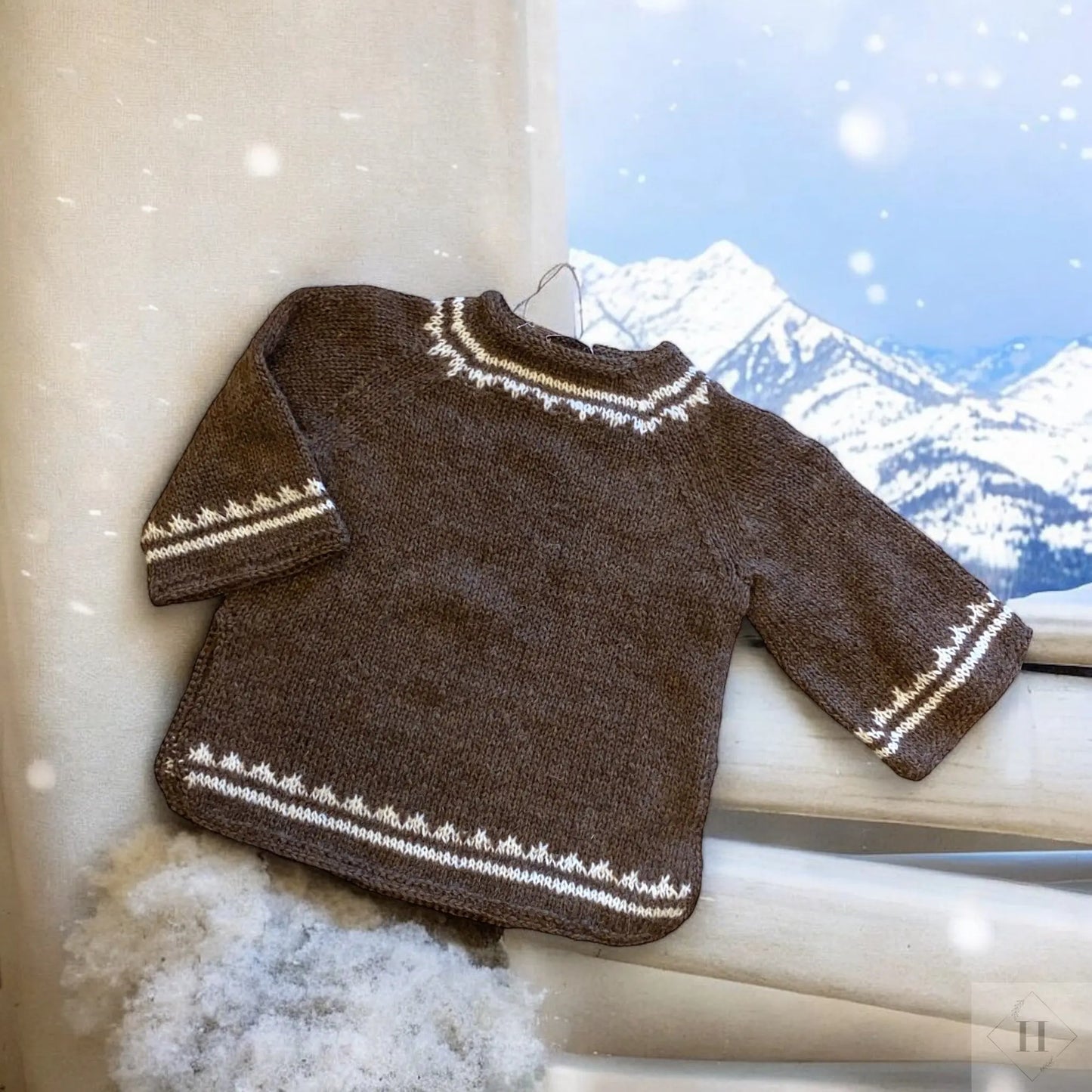 Retro trøje i uld str S-M Håndlavet af