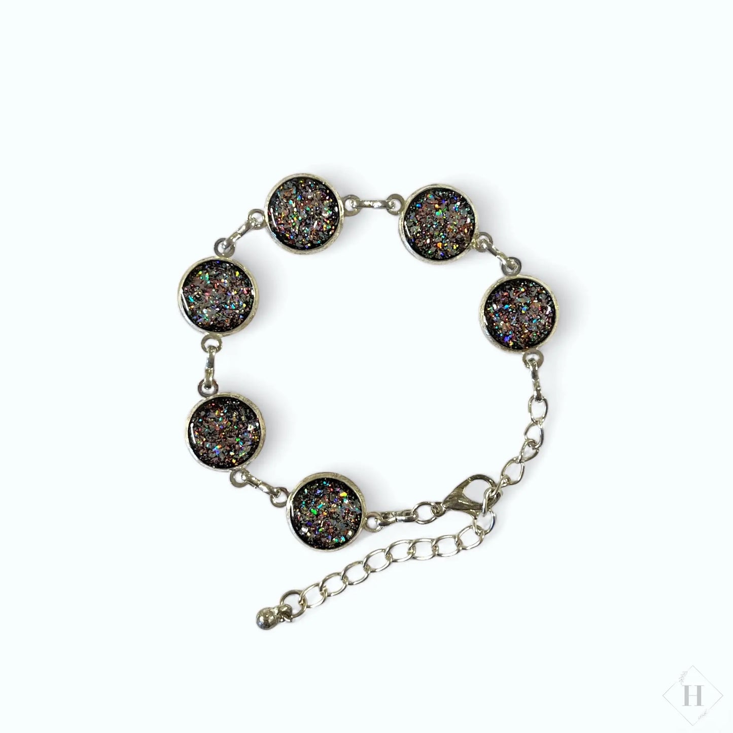 Armbånd med små dekorationer - regnbue/sort Great Fun Arts