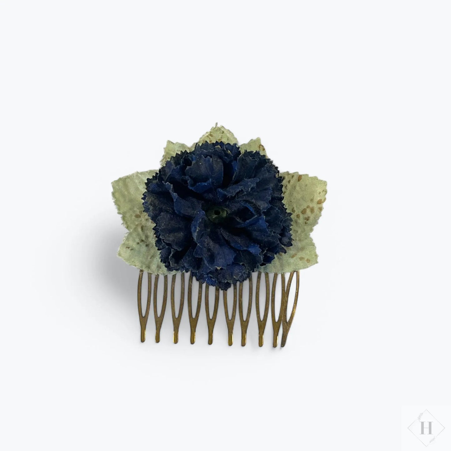 Hårkam med blå nellike Genfødt