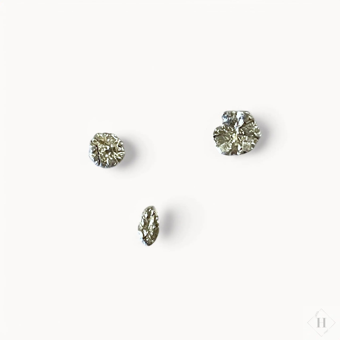 Sæt med tre små øreringe i sterling 925 sølv - blade og blomster Valley by Aslak