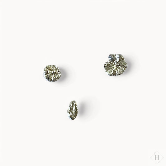 Sæt med tre små øreringe i sterling 925 sølv - blade og blomster Valley by Aslak