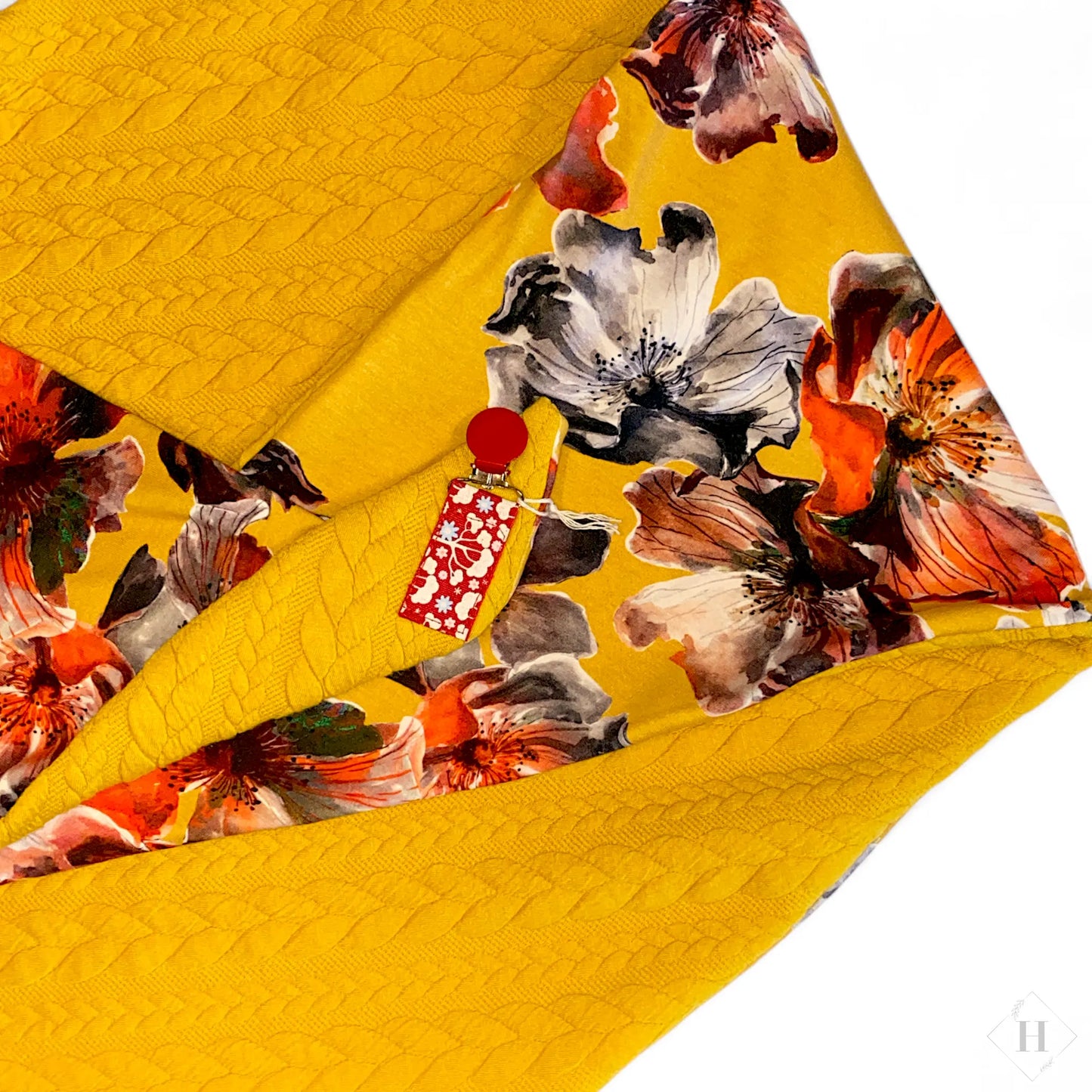 Tørklæde - gul farvet bagside (flere varianter) Aldrig2ens