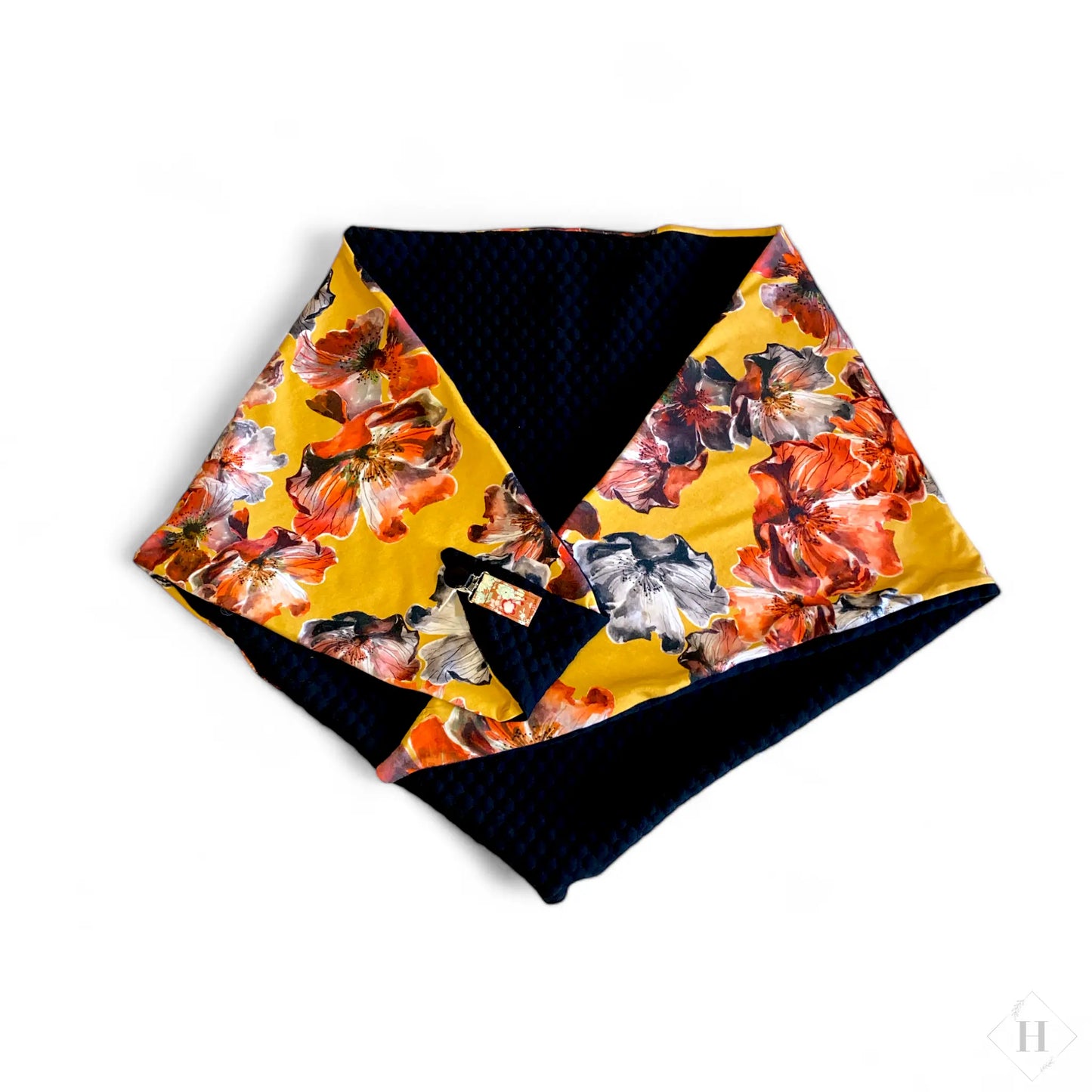 Tørklæde - sort m/farvet bagside (flere varianter) Aldrig2ens