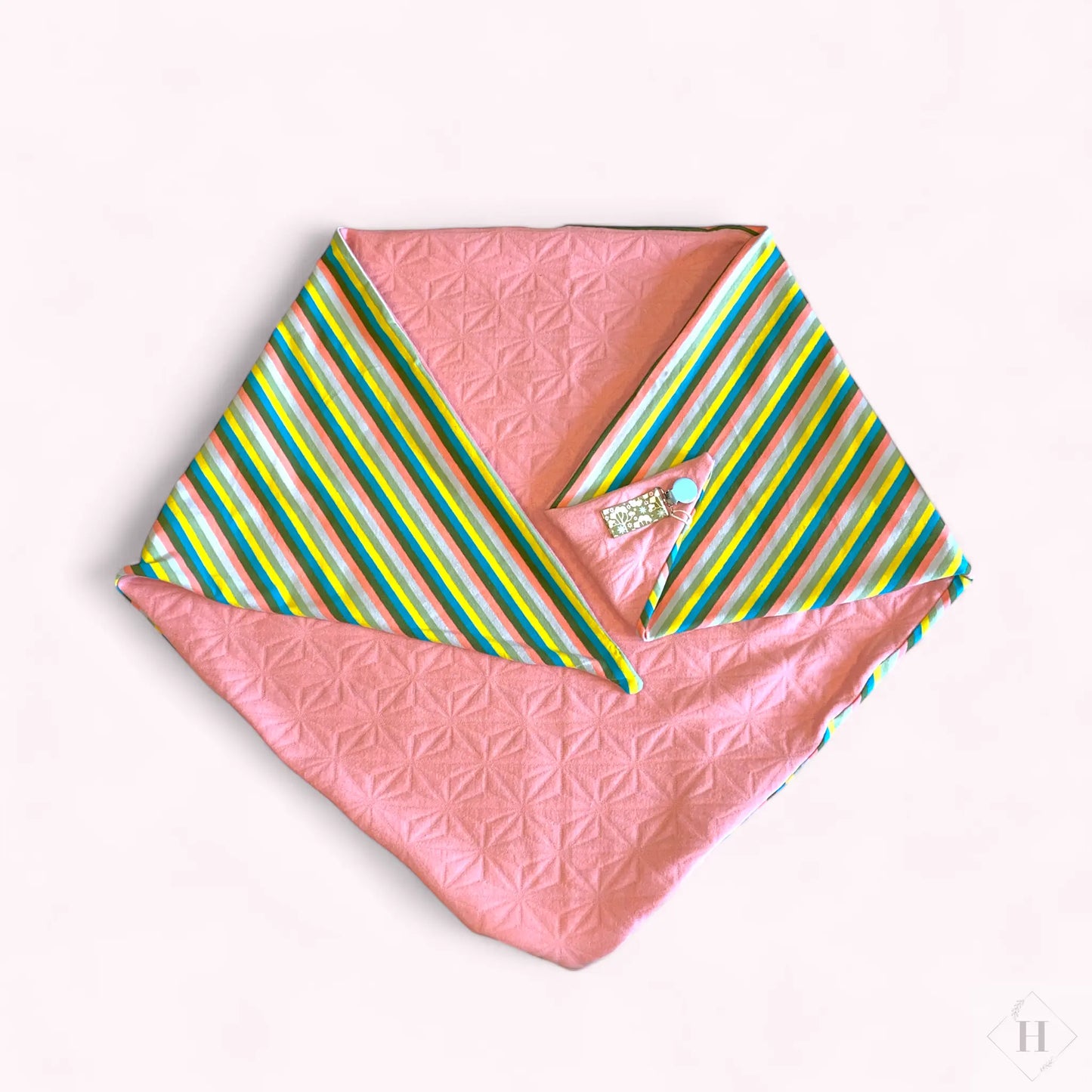 Tørklæde - lyserød m/farvet bagside (flere varianter) Aldrig2ens