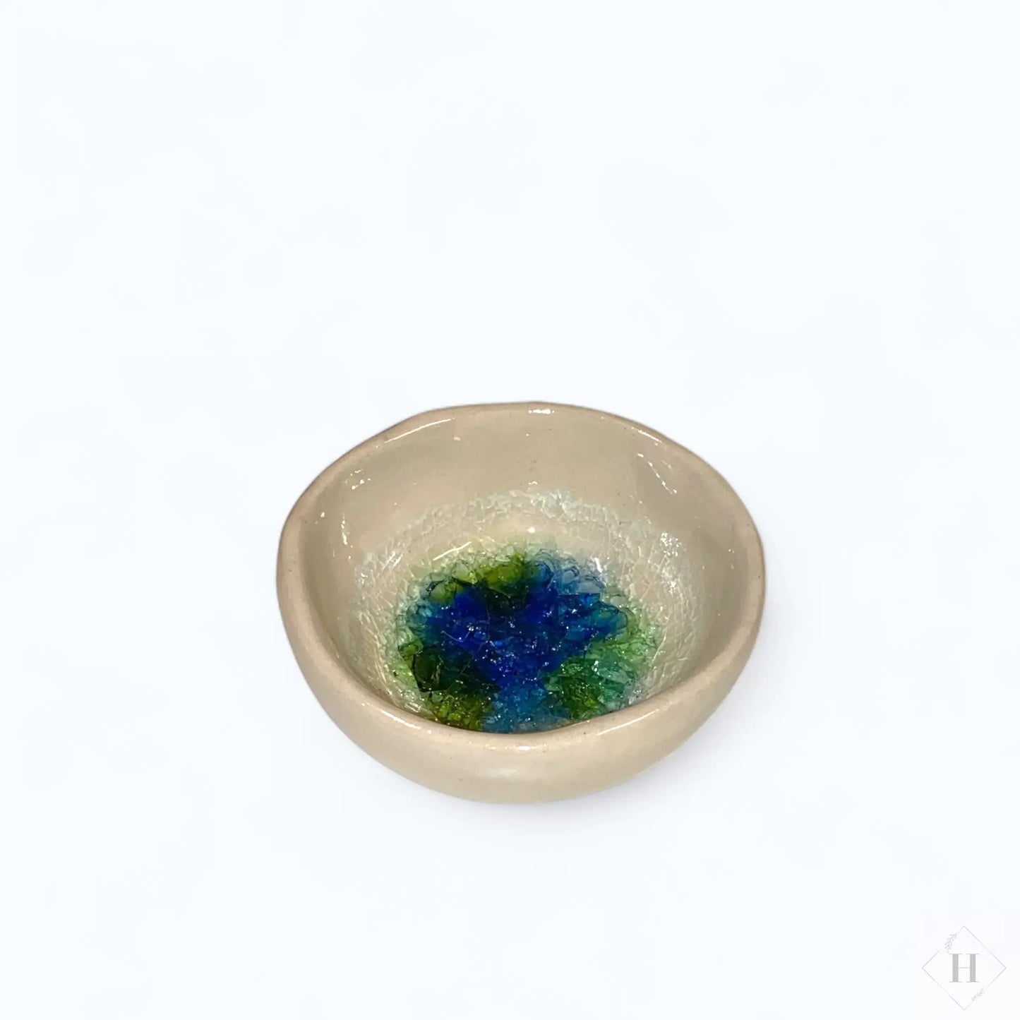 Lille skål med dekoration af glas By Victoria Juul