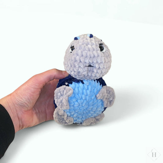 Hæklet bamse - skildpadde (blå) Elena
