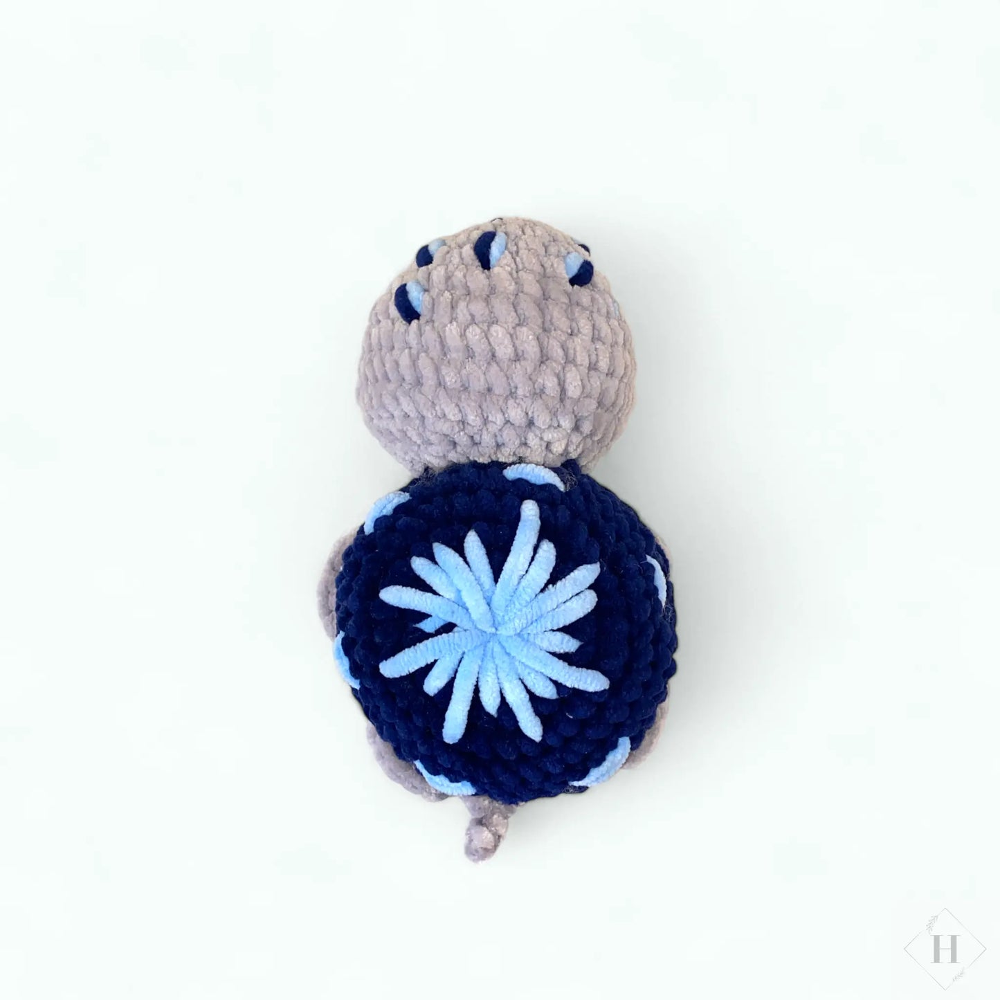 Hæklet bamse - skildpadde (blå) Elena