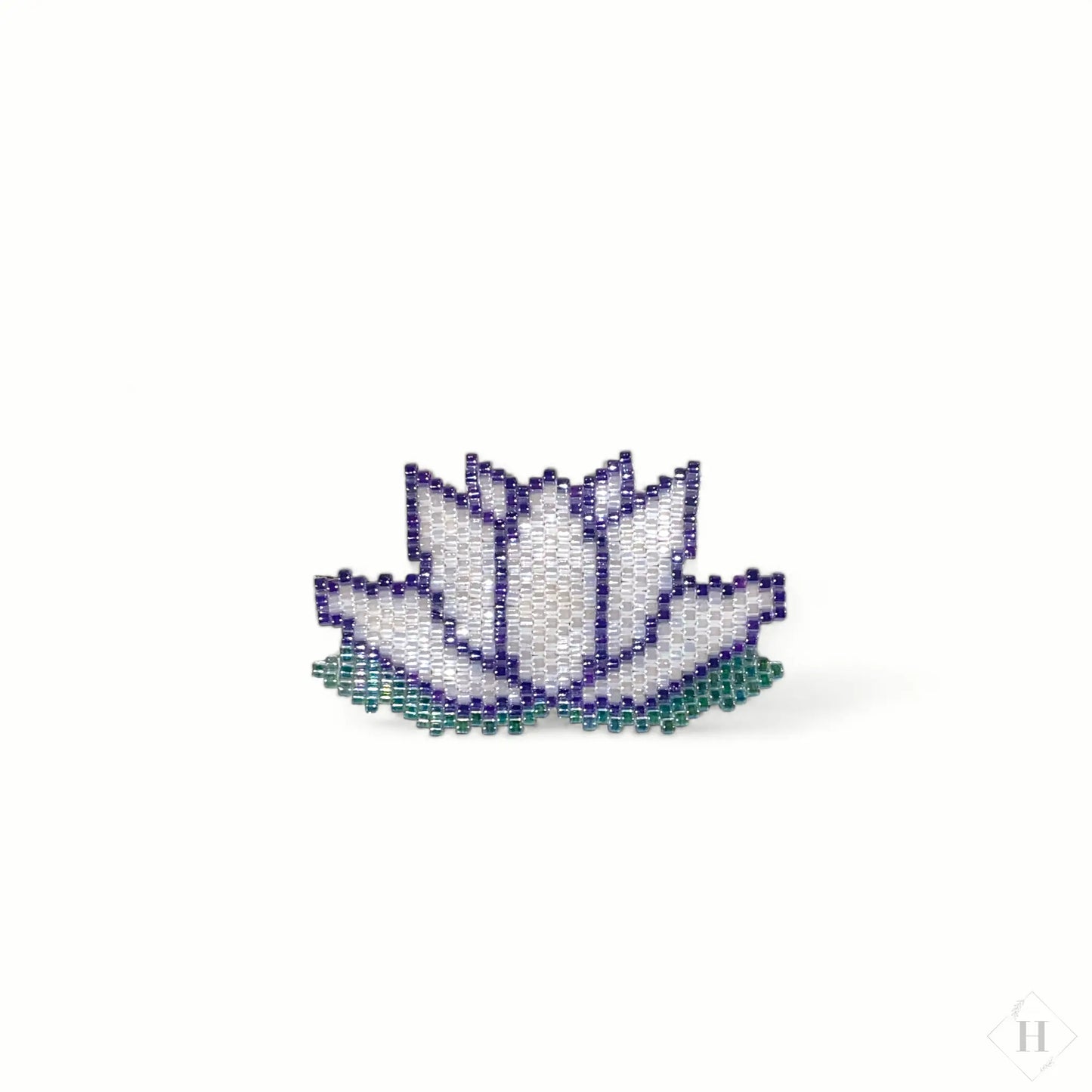 Broche - lotus blomst i miyuki perler Sara Engel