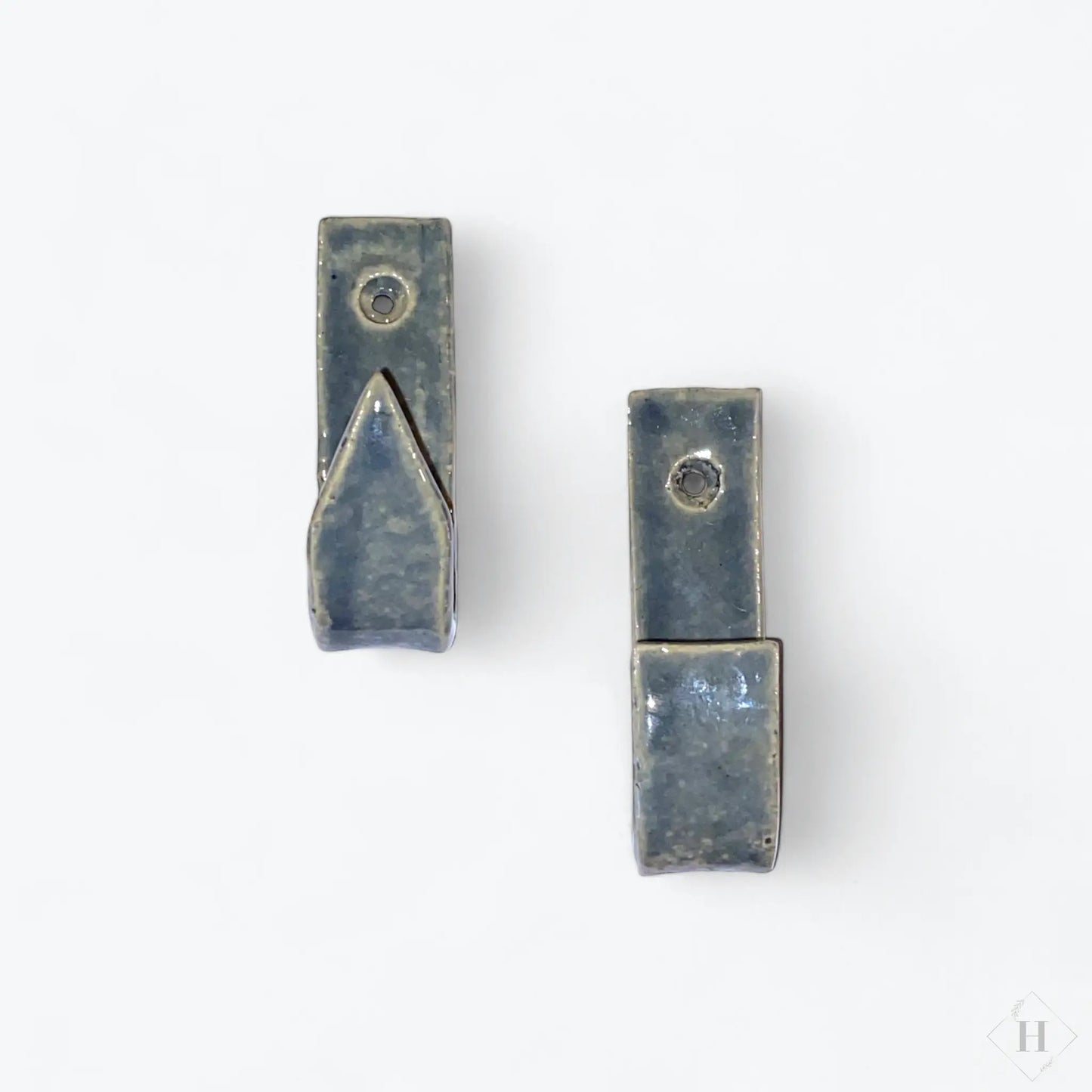 Knage i stentøj - støvet blå Hav-Mose-Fjord Keramik af kunsthåndværker Susanne Talbot