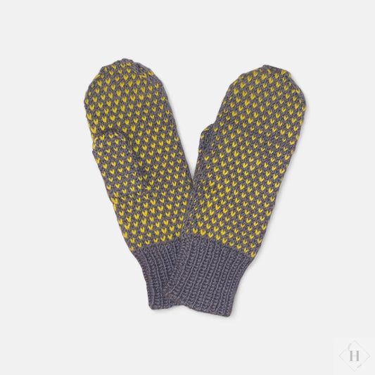 Strikkede luffer i blød 100% uld Famalut