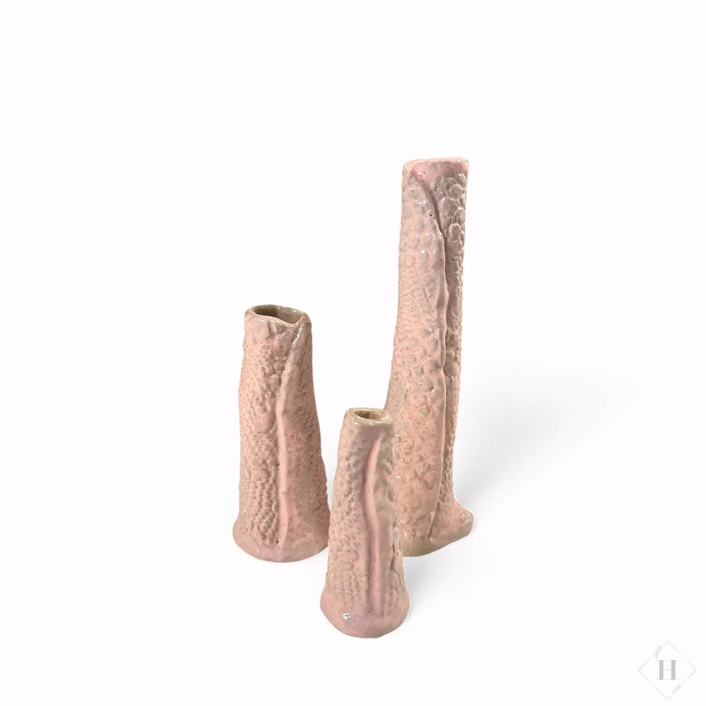 Høj vase med blonde - lyserød Hav-Mose-Fjord Keramik af kunsthåndværker Susanne Talbot
