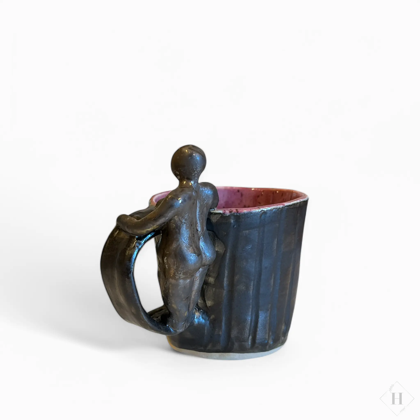 Krus med dame - hindbær/brun Lisbeth Børglum