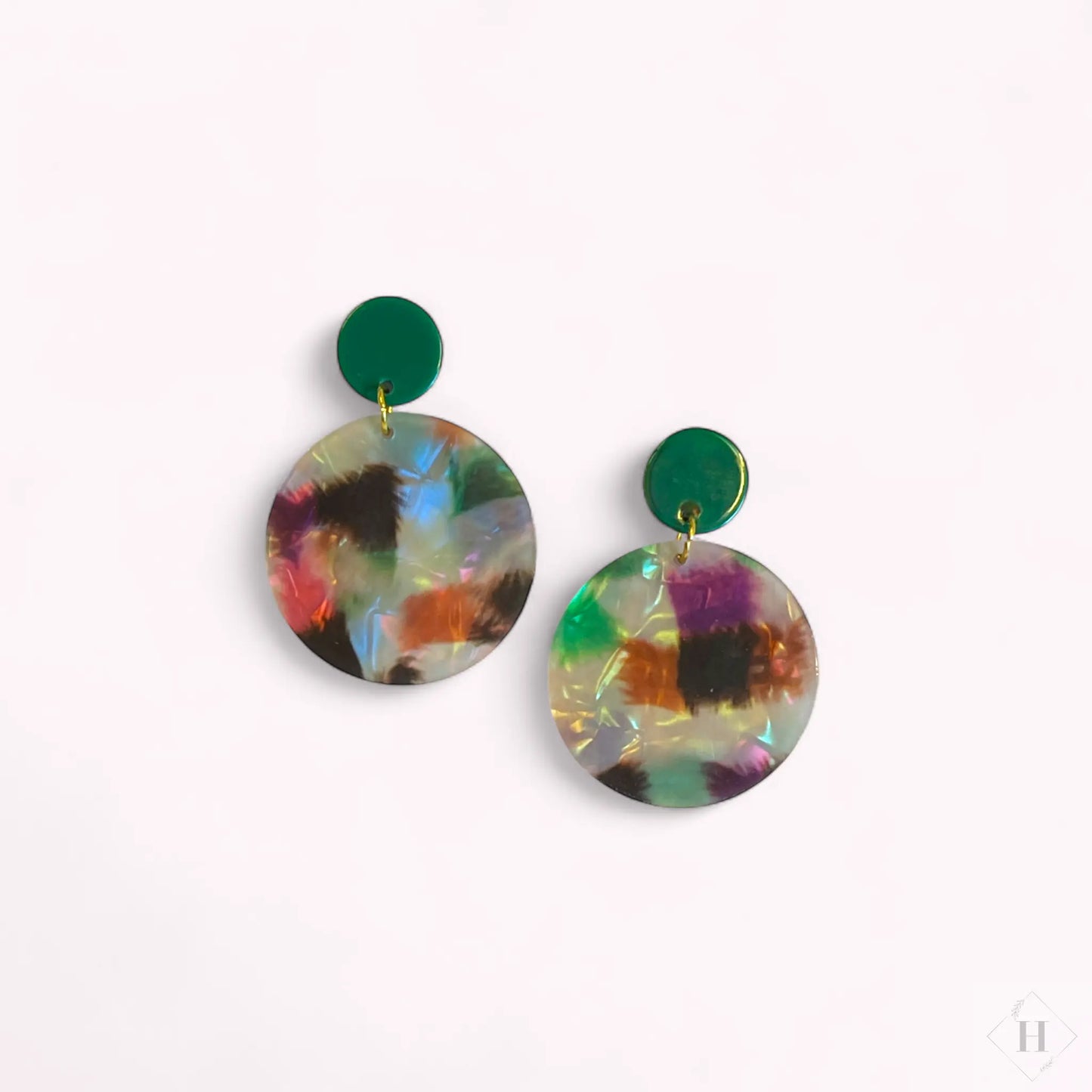 Statement ørering - grønne perlemor Winther Design