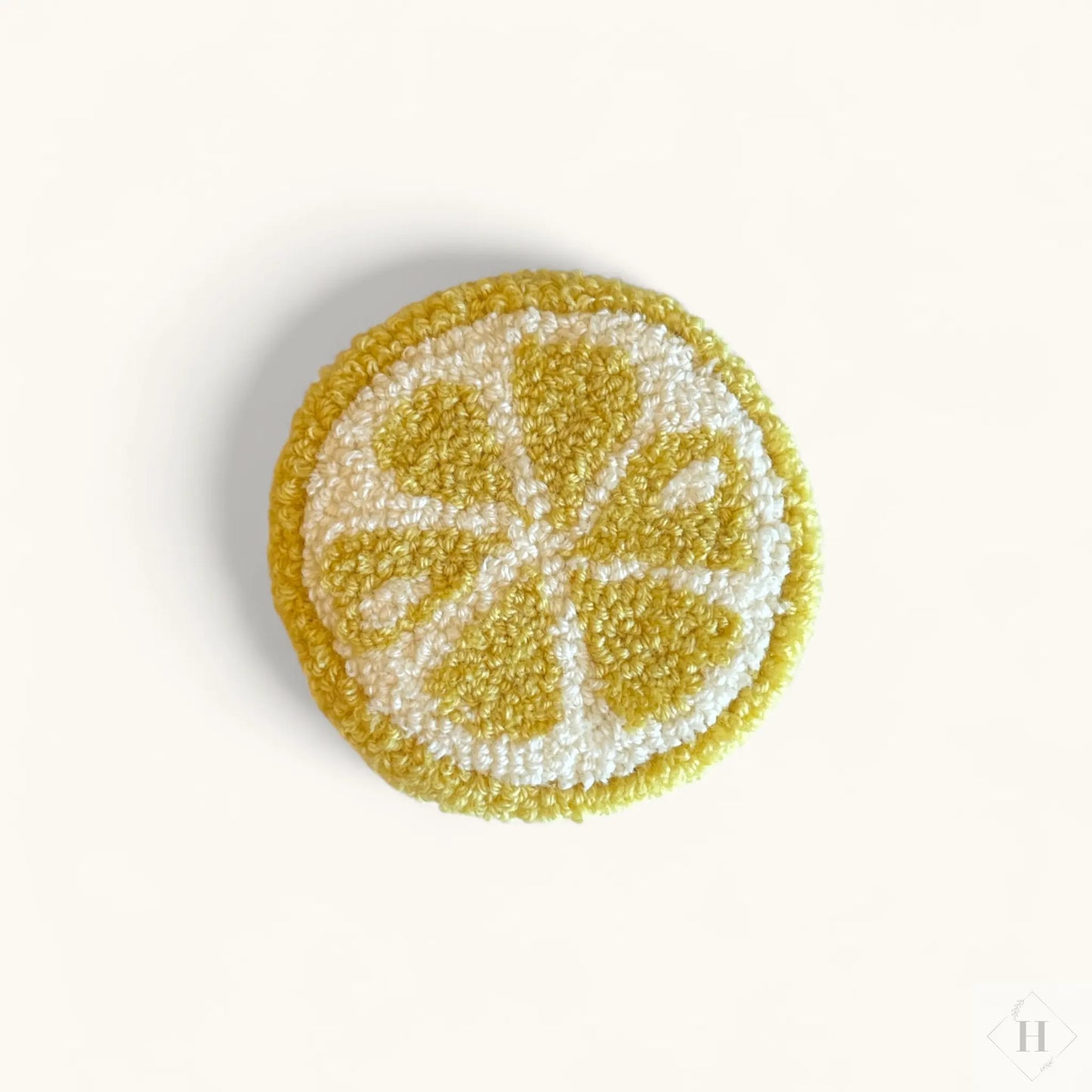 Tuftet vægophæng - lille citron skive Flair