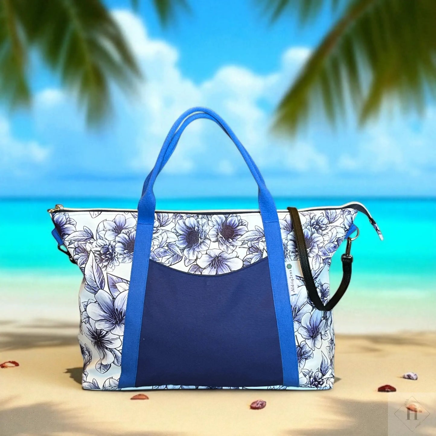 Weekend taske - Blå æbleblomster Aldrig2ens