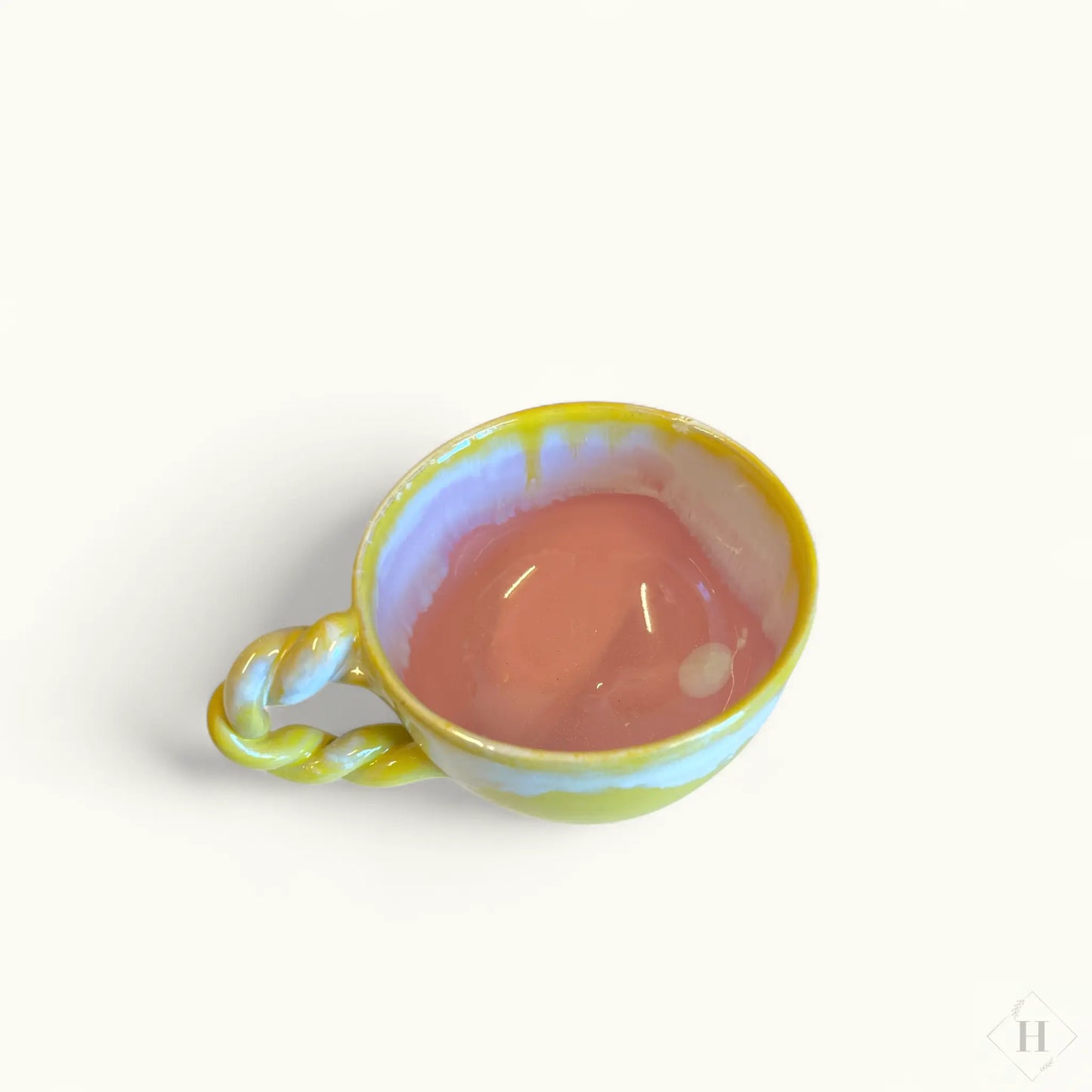Kop med snoet hank - gul/lyserød By Victoria Juul