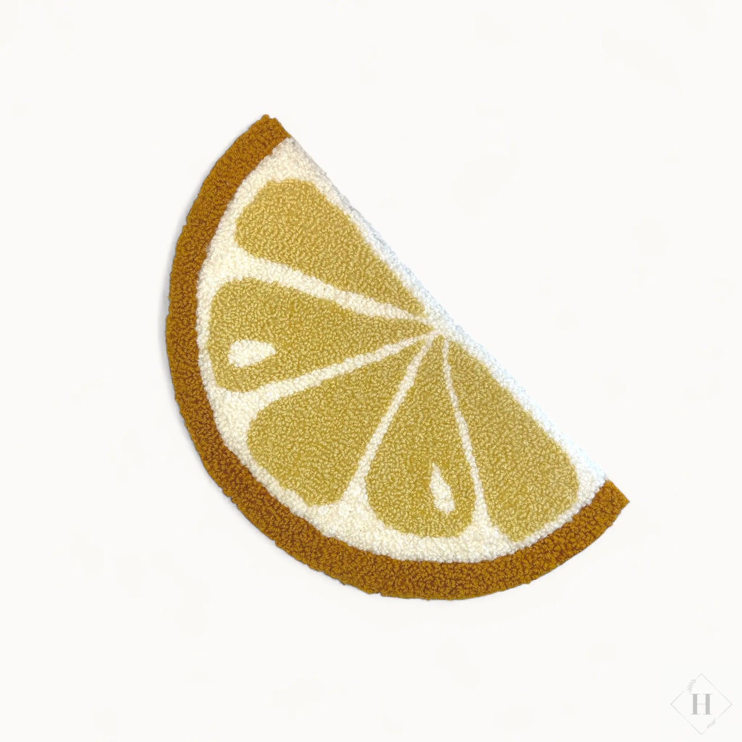 Tuftet vægophæng - Mega citronskive (okker) Flair