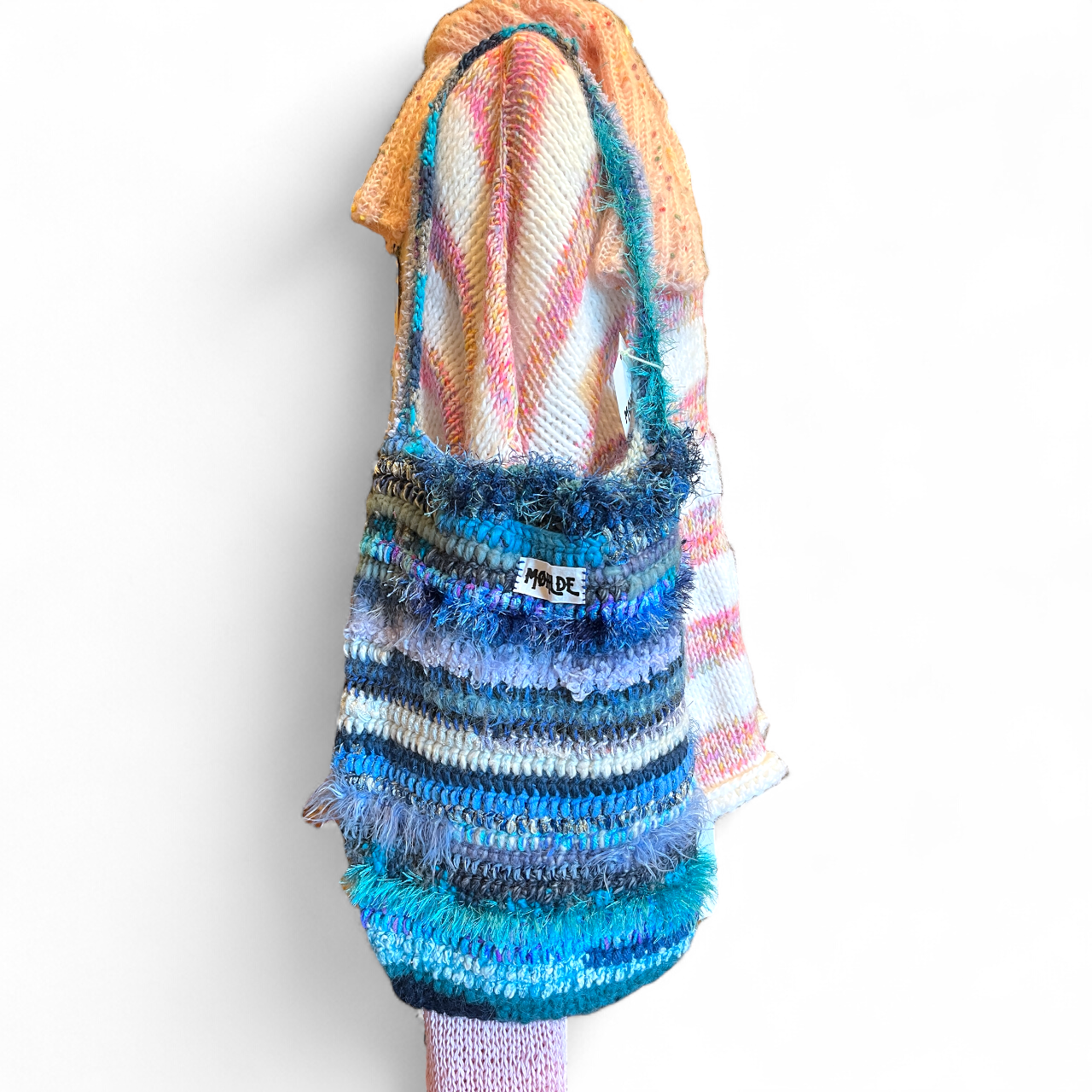 Hæklet totebag - blå