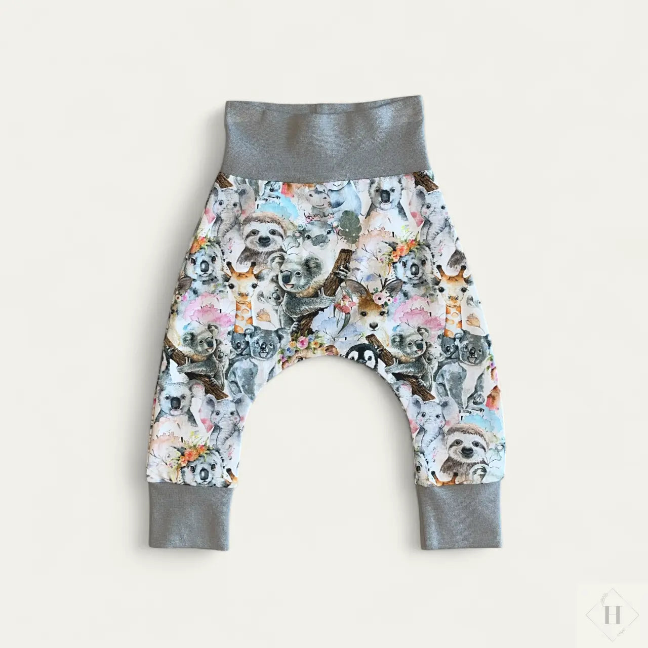 Håndlavede Baby Bukser Str. 68 - Blød Jersey med Søde Koalaer Louifax
