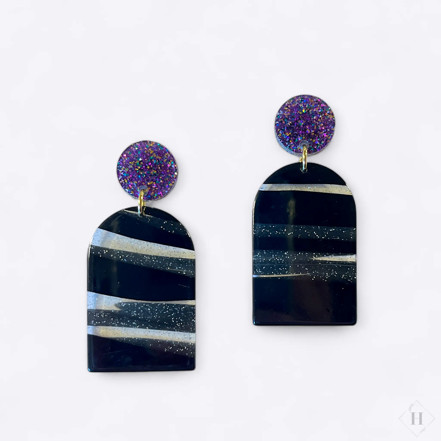 Statement ørering - black n’ purple Winther Design