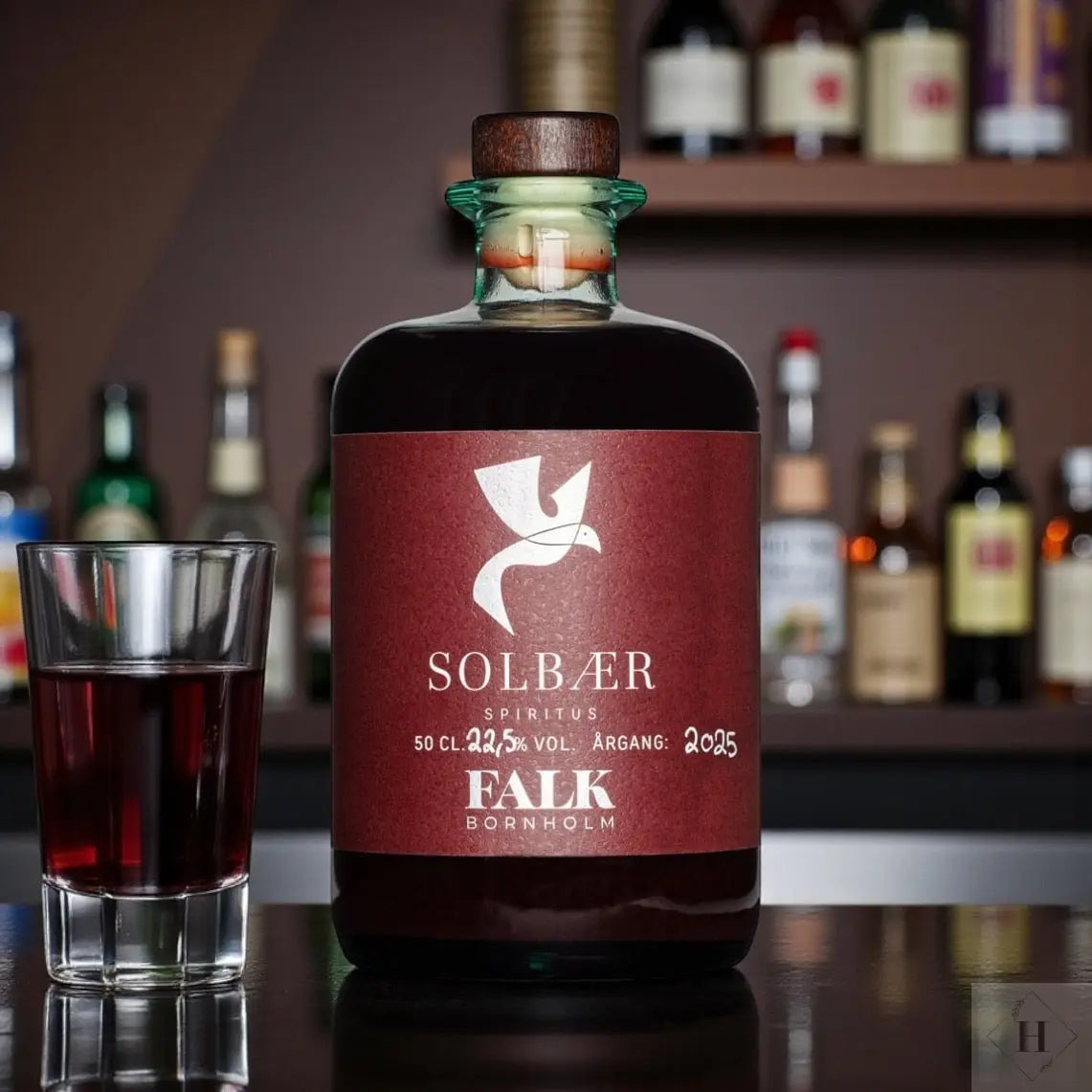 Solbærlikør, 22,5% VOL., Årgang 2025 Falk Bornholm