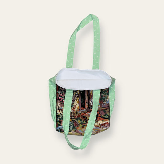 Mulepose med broderi - velkommen ind