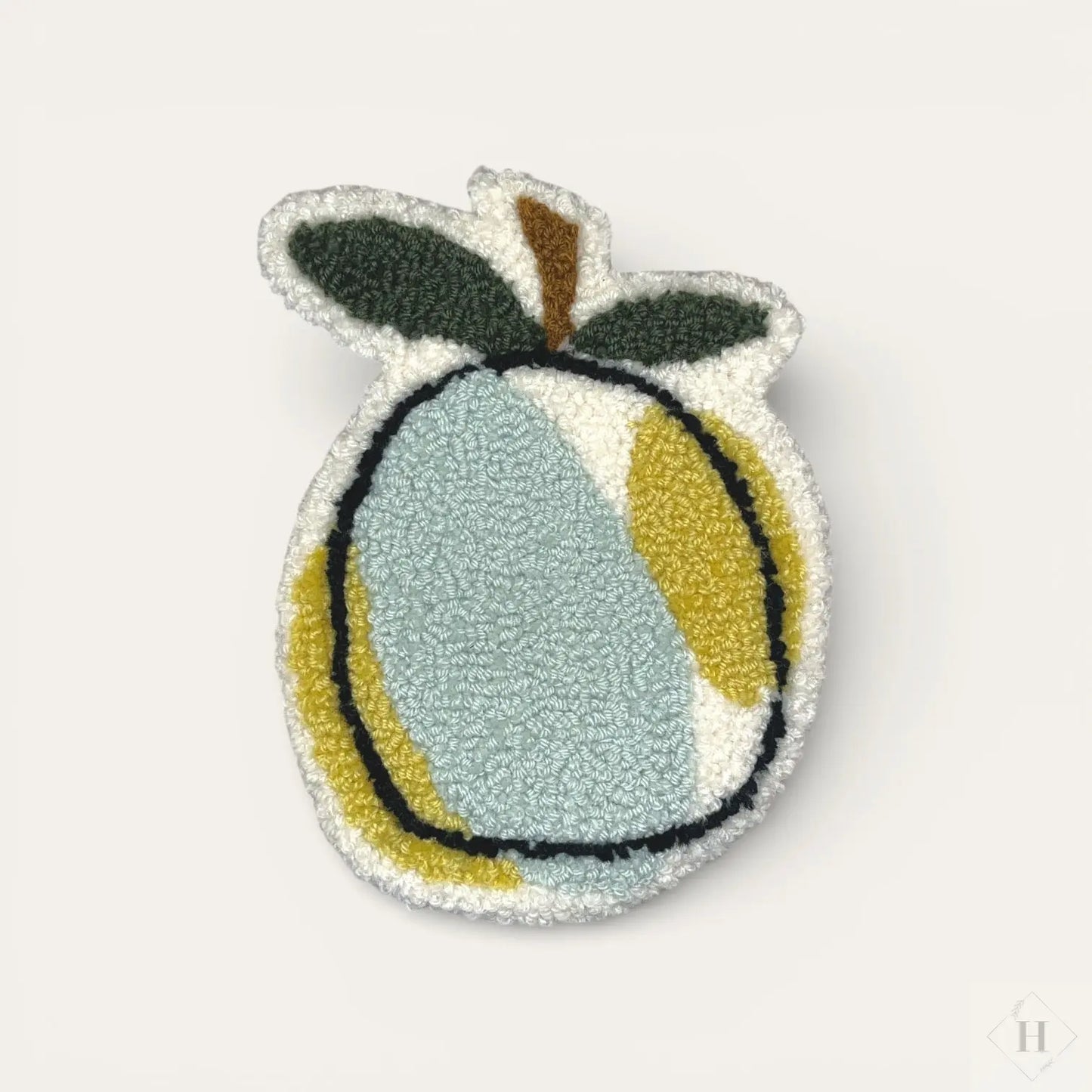 Tuftet vægophæng - mint og gul æble m/blad Flair
