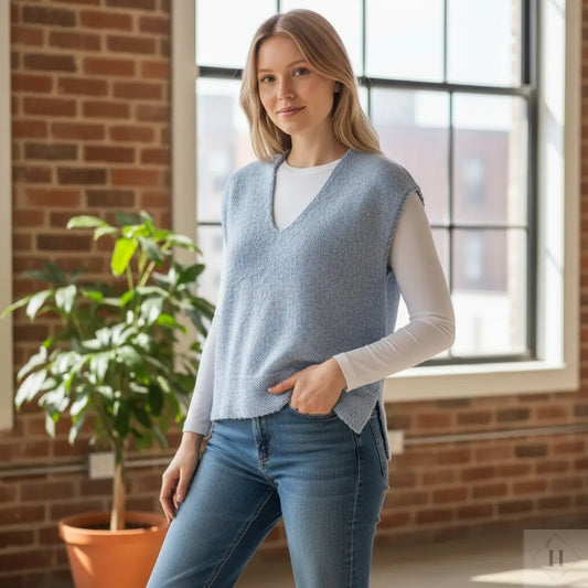 Strikket vest i alpaka str L HG Design