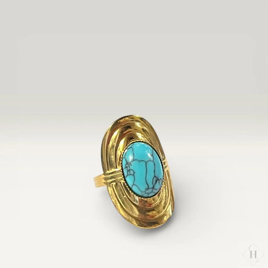 Vandfast ring - Turkis sten Winther Design