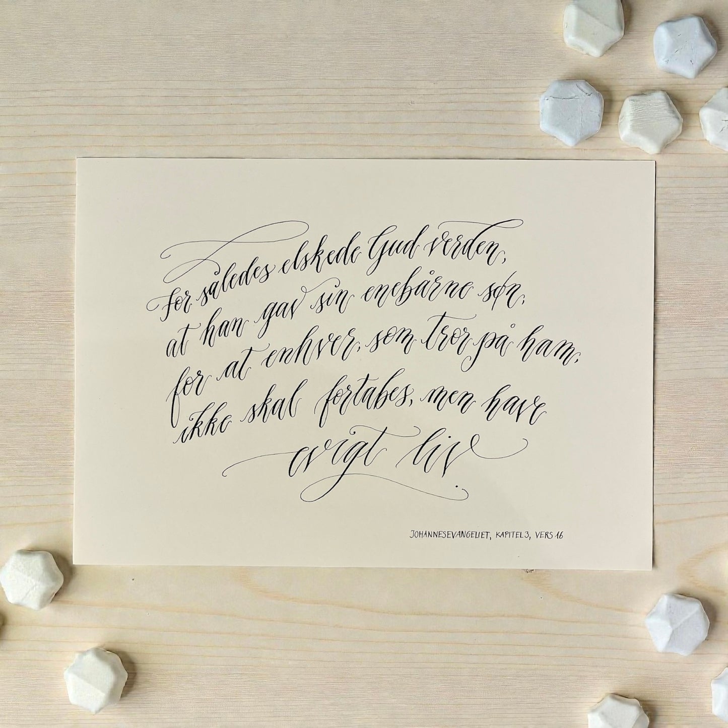 Håndskreven plakat - For således elskede Gud verden