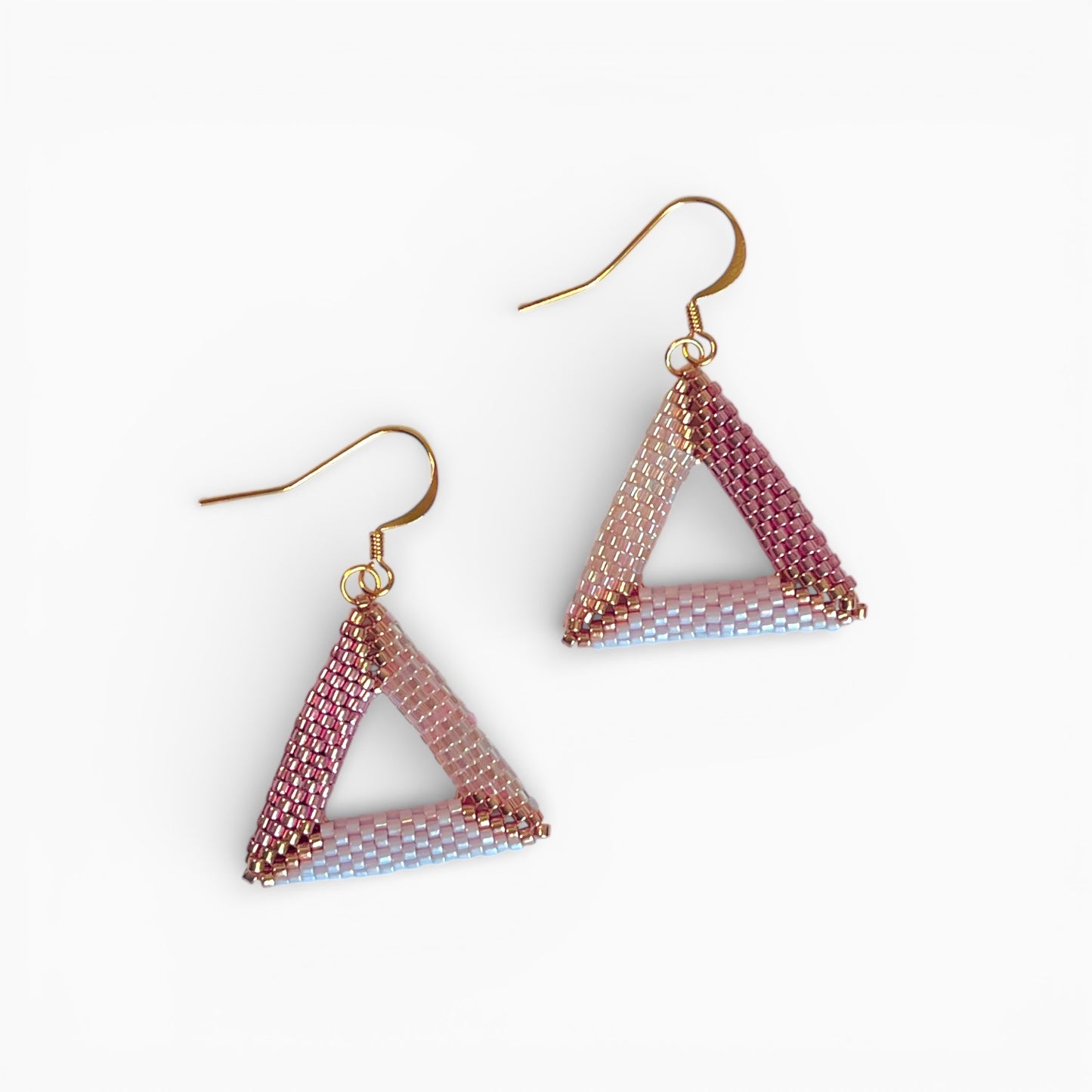 Øreringe i miyukiperler - store trekanter